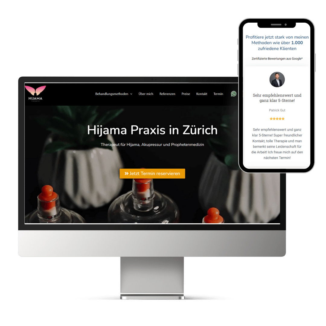 Marketing Fallstudien - Hijama Praxis Nazmi Zürich - Mockup